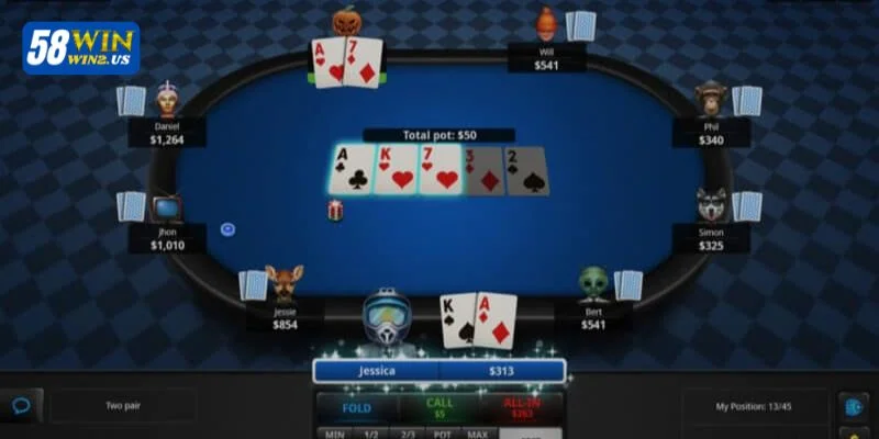 Bài Poker 58WIN: Trọn Bộ Chỉ Dẫn Chơi Hiệu Quả Từ Cao Thủ Trong ván chơi Poker không giới hạn người tham gia.